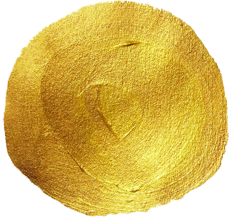 Gold Metallic Circle Brushtroke	